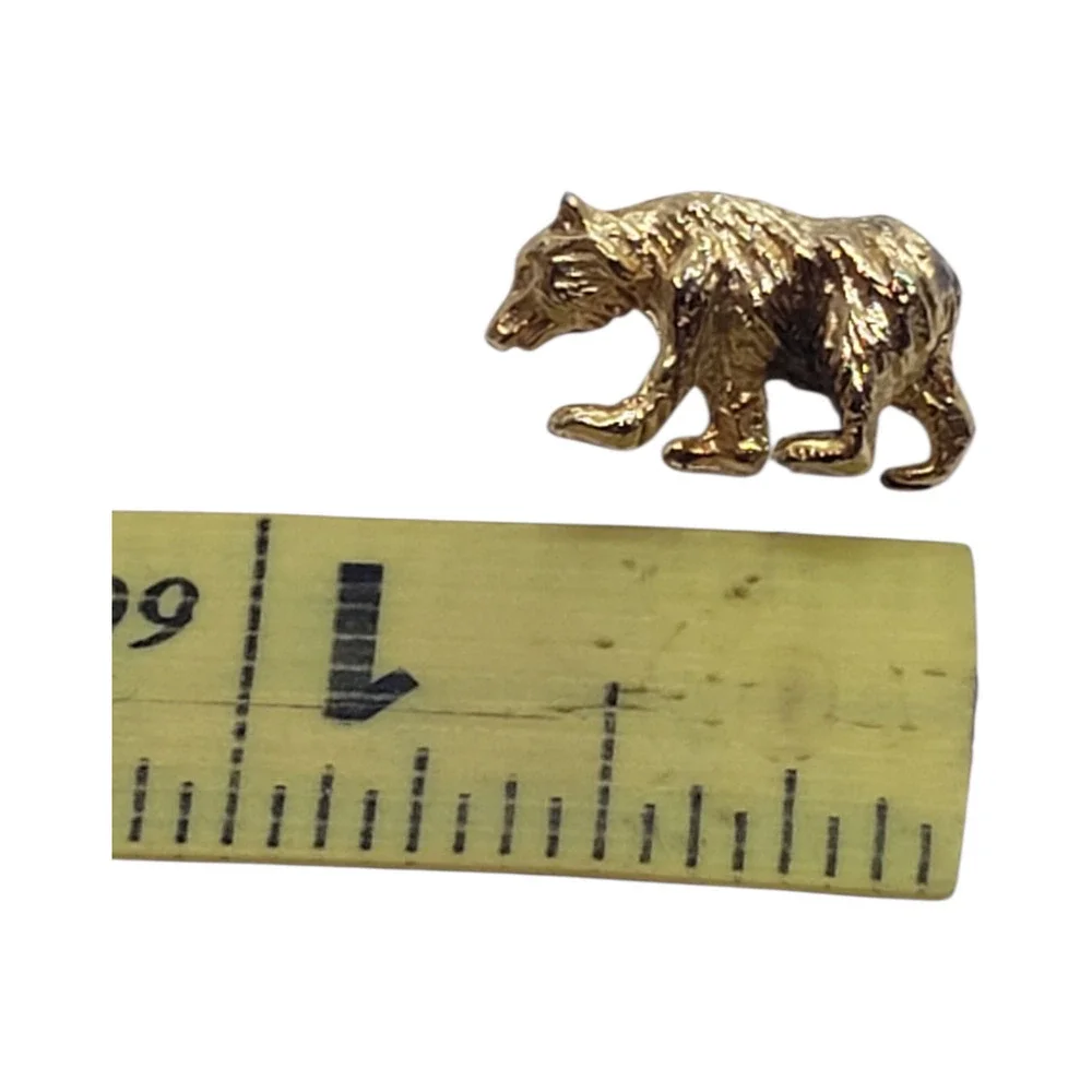Vintage Gold Plated Bear Lapel Pin Brooch Animal Wildlife Camping Hiking